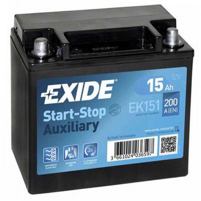 Exide Start-Stop Auxiliary EK151 akkumulátor, 12V 15Ah 200A B+